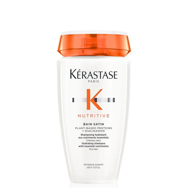 Kerastase Nutritive Bain Satin Shampoo | Gently Cleanses & Replenishes Moisture for Soft, Shiny Hair | With Plant-Based Proteins & Niacinamide | For Fine to Medium Dry Hair