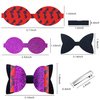 AOUXSEEM 24 Set Halloween Faux Leather Hair Bows DIY Making Kit with Pre Cut Pieces and Hair Clips, Make Fashionable Unique Hair Clips for Girls Women