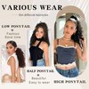 SHNMIN Ponytail Extension,Curly Drawstring Ponytail Extension for Black Women Natural Black Curly Clip in Hair Extensions 18 Inch Synthetic Hairpiece for Daily Party