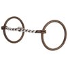 Weaver Leather Professional Ring Snaffle Bit, 5" Twisted Curved Mouth, Antiqued