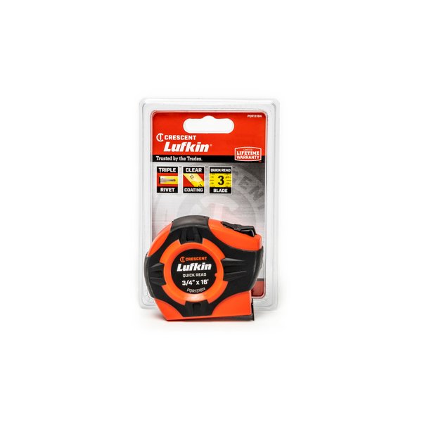 Crescent Lufkin 3/4" x 16' Quikread® Power Return Yellow Clad Tape Measure | PQR1316N