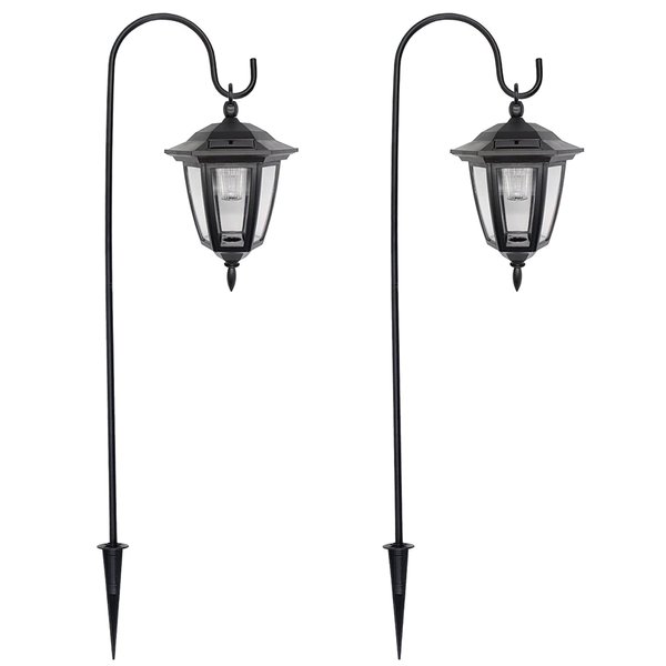 MAGGIFT 34 Inch Hanging Solar Lights Outdoor Waterproof Solar Garden Lights with 2 Shepherd Hooks Landscape Lighting for Lawn Patio Yard Pathway Driveway,2 Pack