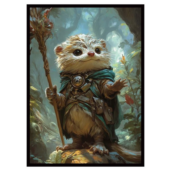 DREAMPASS Magic The Gathering Card Sleeves(Bloomburrow Series)-100pack+4 Count Smooth Matte Compatible with MTG and Other TCGs -(Otter Sorcerer
