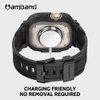 amBand Bands Case Screen Protector Compatible with Apple Watch Ultra 2/1 49mm, M1 Sport Series Rugged Cover Strap and 9H Tempered Glass Film, Military Protective Bumper for iWatch 49 mm Men Black
