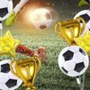 8 Pcs 22 inch 4D Sphere Soccer Balloons Foil Gold Trophy Star Champion Balloon for Soccer Birthday Party Decorations Graduation Sports Football World Cup Party Supplies
