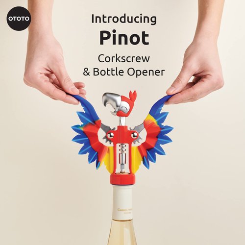 OTOTO Pinot Wine Bottle Opener - Parrot Wing Corkscrews for Gifts, Bottles Manual, Cool Gadgets with Wings, Bar accessories, Corkscrew