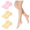 Generic Foot Mask Exfoliating Silicone Socks (Pink+2flesh Color),Beach Protective Socks,Anti Slip Moisturizing Soft Gel Socks for Repairing Cracked Heel Dry Feet