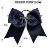 Cheer Bows Blue Cheerleading Softball - Gifts for Girls and Women Team Bow with Ponytail Holder Complete your Cheerleader Outfit Uniform Strong Hair Ties Bands Elastics by Kenz Laurenz (1)
