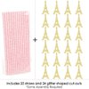 Gold Glitter Eiffel Tower Party Straws - No-Mess Real Gold Glitter Cut-Outs and Decorative Paris Themed Baby Shower or Birthday Party Paper Straws - Set of 24