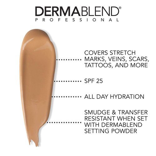 Dermablend Leg and Body Makeup Foundation with SPF 25, 35C Light Beige, 3.4 Fl. Oz.