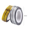 20 Pcs Glitter Gold Silver Nail Art Striping Tape Line Shiny Matte Nail Art Decoration Strips Self Adhesive Decals Strips DIY Nail 3D Tips Manicure Tools Rolls (1mm)