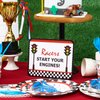 Checkered Racing Party Decorations - 10PCS Funny Race Car Signs for Boys Paper Road Route Traffic Directions Cutout Signs Party Supplies