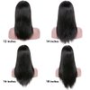 KUN 360 Glueless Lace Front Wigs Human Hair Pre Plucked Light Yaki Straight Human Hair Wig for Black Women Straight Hair Wigs Human Hair 360 Lace Wigs 150% Density 16 Inches Natural Color