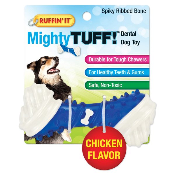 RHODE ISLAND TEXTILE 80656 Ribbed Bone Pet Toy, 5"