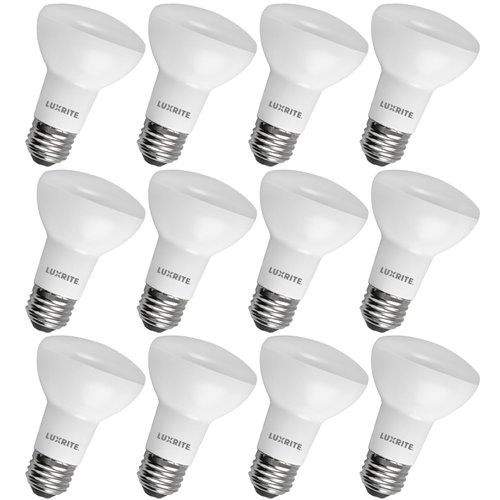 LUXRITE BR20 LED Bulb, 45W Equivalent, 2700K Warm White, Dimmable, 460 Lumens, R20 LED Flood Light Bulb 6.5W, Energy Star, Damp Rated, E26 Base, Perfect for Recessed and Track Lighting (12 Pack)