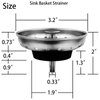 Buumook 3 Pack - Kitchen Sink Drain Strainer and Stopper Set for Most Sinks, Silver