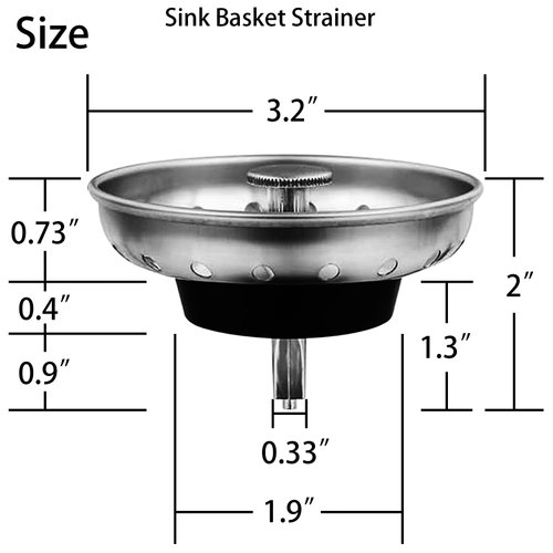 Buumook 3 Pack - Kitchen Sink Drain Strainer and Stopper Set for Most Sinks, Silver