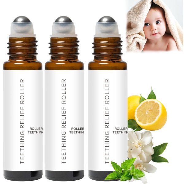 3Pcs Velaria Teething Roller, Velaria Teething, Baby Teething Oil Roller, Velaria Teething Relief Roller, Teething Roller All Natural for Babies