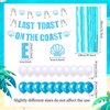 JeVenis Blue Last Toast On The Coast Banner Beach Bach Banner Beach Bachelorette Party Decorations Coastal Bach Party Supplies
