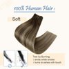 Easyouth Sew in Hair Extensions Real Human Hair Balayage Sew in Weft Hair Extensions Medium Brown and Honey Blonde Weft Hair Extensions Human Hair Extensions Sew in Extensions 16Inch 100g