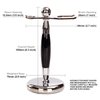 Deluxe Stainless Steel Shaving Brush Stand Holder for Razor & Brush Weighted Base Black Handle