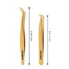 POCMKO Clusters DIY Lash Applicator Sets, 2 PCS Eyelash Tweezers, Lash Applicator Tool, Gold Eyelash Tools Sets, DIY Eyelash Precise Applicator, Lash Tweezer for DIY Eyelash Extensions