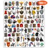 105PCS Medieval Knight Temporary Tattoos Stickers Theme Birthday Party Decorations Supplies Favors Decor Brick Stone Crown Castle Soldier Tattoo Sticker Gifts For Boys Girls Class Prizes Carnival