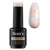 Dan's Nails Milky White with Gold Glitter Flakes Rubber Base Gel Coat Color | Soak off UV/LED Lamp for professional Russian Manicure
