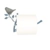 Owlgift Wall Mounted Metal Toilet Tissue Holder w/Ceramic Bird, Roll Organizer for Bathroom - Turquoise