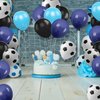 30pcs Soccer Balloon Blue Black,Soccer Print Balloon Set,Football Party Birthday Decorations,12 Inch Football Latex Balloon for Boys Kids Football Euros Football Sport Theme Party Decorations