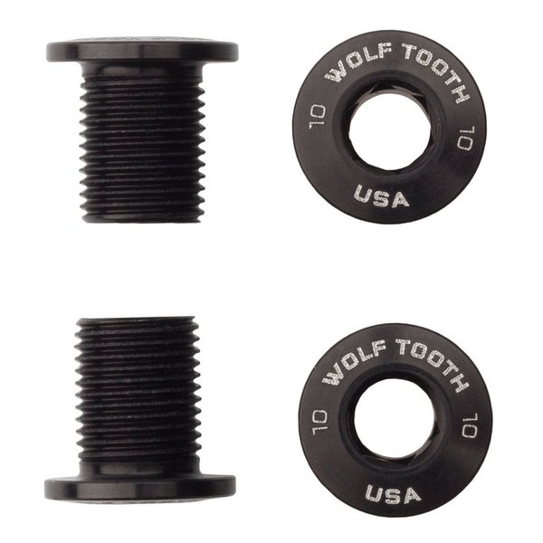 Set of 4 Black Chainring Bolts for M8 Threaded chainrings (10 mm Long)