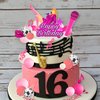 DRWATE 26 PCS Music Cake Toppers Pink Girl Birthday Cake Topper and Disco cake topper for Music Birthday Party Decorations Supplies (1)