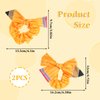 Giantree 2Pcs Teacher Headband, Back to School Pencil Headbands for Teachers Ponytail Holder Hair Scrunchies for Women Yellow Pencil Scrunchies Cute Hair Band Pencil Bow Hair Ties Hair Accessories