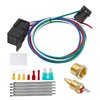 40 AMP Electric Radiator Fan Relay Kit 185 On 165 Off Electric Fan Wiring Kit with Temperature Sensor Switch Electric Cooling Fan Thermostat Kit Thermostat Radiator Fan Thermostat Switch for Fan