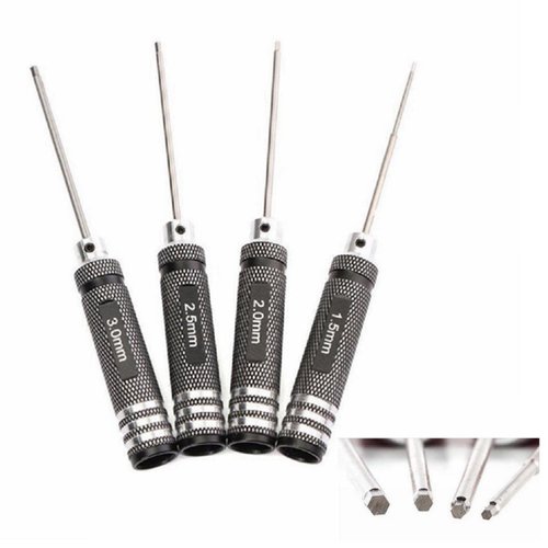 powerday Hex Screwdriver Screw Driver Tool Kit Set for RC Car Helicopter Black(1.5mm 2.0mm 2.5mm 3.0mm)