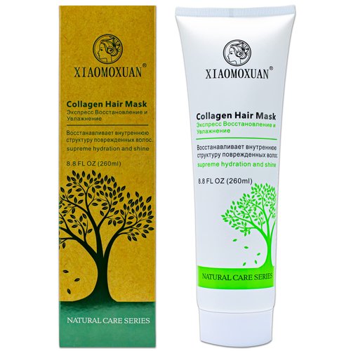 Xiaomoxuan Organic Collagen Mask Natural Deep Conditioning Hair Moisturizer for Dry Hair Damaged Hair - Plant-Based Collagen Hair Mask for Hair Gloss Treatment - Split End Repair Treatment Masque