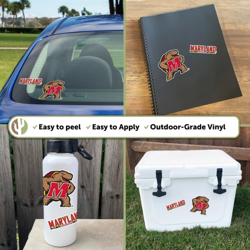 Desert Cactus University of Maryland Stickers Terrapins UMD Terps Vinyl Decal Laptop Water Bottle Car Scrapbook11.5x9 (4 Inch Set V1)