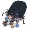 Assorted Polyhedral Dice Set with Black Drawstring Bag, 5 Complete Dice Sets of D4 D6 D8 D10 D% D12 D20 Great for Dungeons and Dragons DND RPG MTG Games