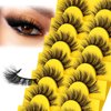 ESHARP False Eyelashes Fluffy Mink Lashes 15mm Wispy Cat Eye Lashes 3D Volume Handmade False Lashes Soft No Burden Natural Look Strip Lashes,7 Pairs Lashes Pack