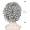 MISS U HAIR Old Lady Wig and Accessories Grandma Granny Costume Wig Short Curly Grey Cosplay Wig Halloween Party Wig