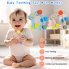 KAZOKU Baby Teething Toys for Babies 0-6 6-12 Months Baby Teether Rings Chew Toys for Infant Toddlers BPA Free Food Silicone Sensory Toys Relief Teething Toys for Baby Girls Boys Gifts (Pink)