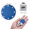 Annietfr Bilywey Upgrade Left Right Center Dice Game Set with 3 Dices + 30pcs 4cm Blue Poker Chips + Black Storage Carry Tin -Blue