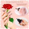 NONENDU 2 PCS Nail Dust Brush, Ultra Soft Nylon Dust Brush for Nails, Nail Brushes for Nail Art Cleaner Tools, Rose Shape Nail Brush & Makeup Brush