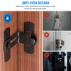 90 Degree Flip Barn Door Lock, Protect Privacy - Security Hook Gate Latch for Barn, Garden, Bathroom, Outdoor, Garage, Window, Sliding Door, Black