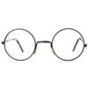 Skeleteen Round Wizard Costume Glasses - Black Metal Frame Circular Costume Eyeglasses - 1 Pair