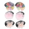 Leadigol 3 Pair Hair Bun Cover,Colored Hair Nets Hair Snood Hair Bun Cover with Flower Hair Net Holder Women's Hair Bun Cover Snood Ballet Dance Hair Net Accessories