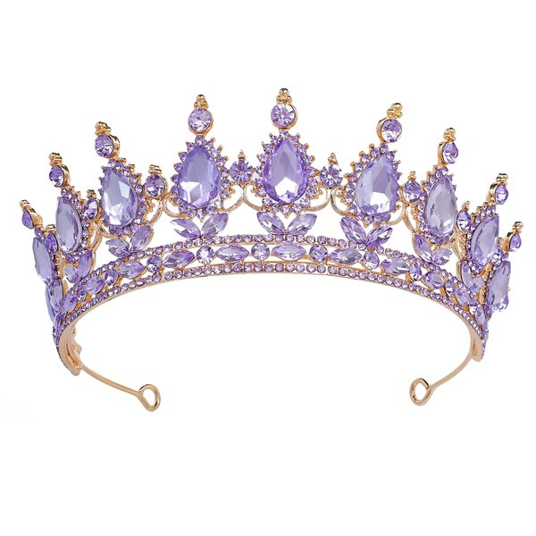 Tiara Crown for Women Purple Princess Crowns Royal Queen Crowns Wedding Tiaras for Bride Crystal Hair Accessorie for Birthday Halloween Cosplay Christmas Party Prom Gifts