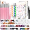 FANDAMEI Nail Art Brushes Set, Nail Art Kit, Nail Design Kit, Nail Art Dotting Pens, Nail Stickers, Butterfly Nail Art Sequins, Nail Foils, Nail Art Flakes Iridescent, Rhinestones For Nails
