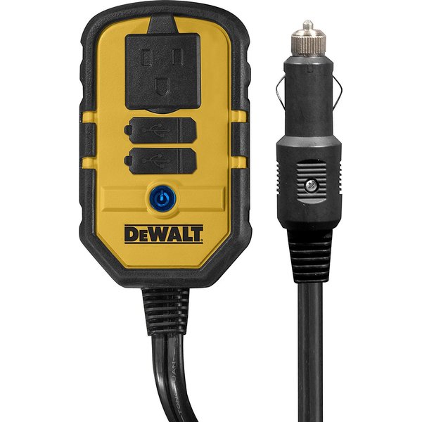 DEWALT DXAEPI140 Power Inverter 140W Car Converter: 12V DC to 120V AC Power Outlet with Dual 3.1A USB Ports