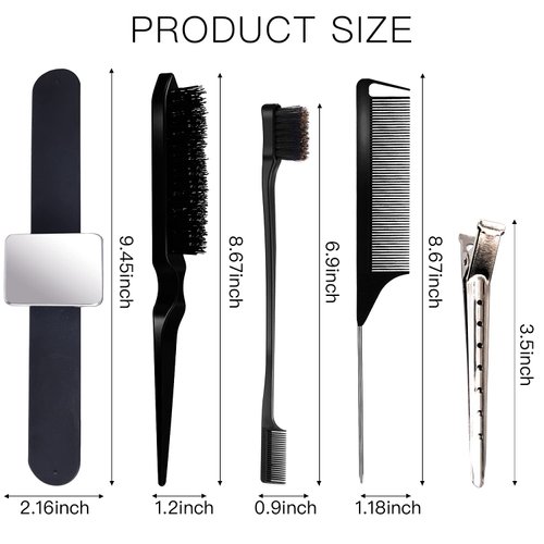 8 Pieces Sewing Pincushion Set - Wristband Cushion, Magnetic Pin Holder, Teasing Brush, Edge Brush, Styling Comb, Rat Tail Comb for Hair Stylists